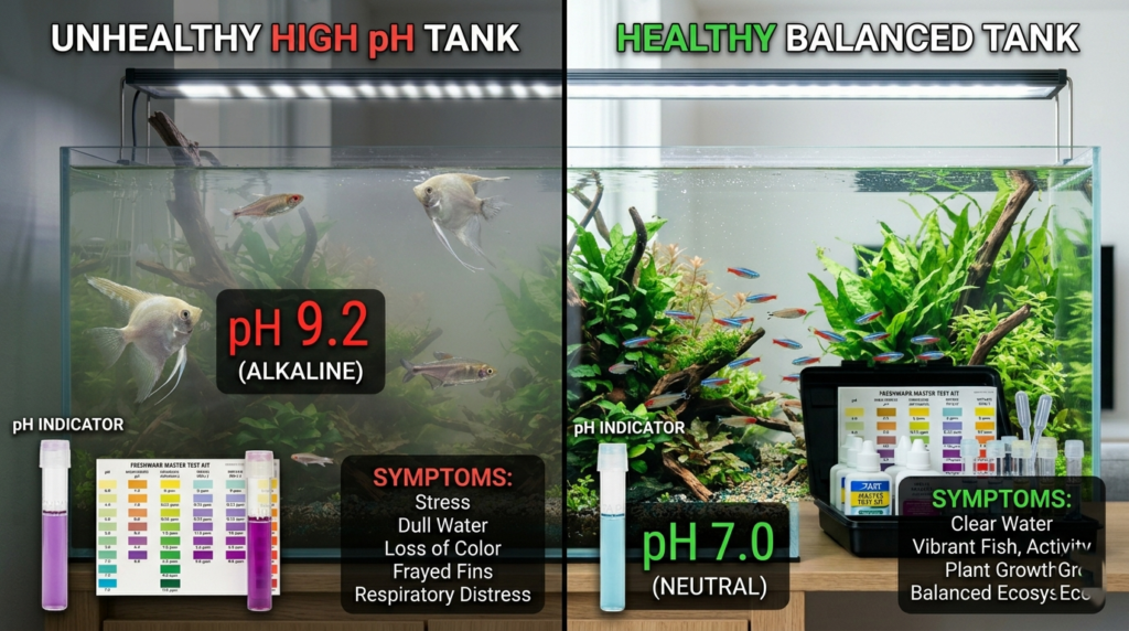 Healthy vs Unhealthy Tank due to high PH