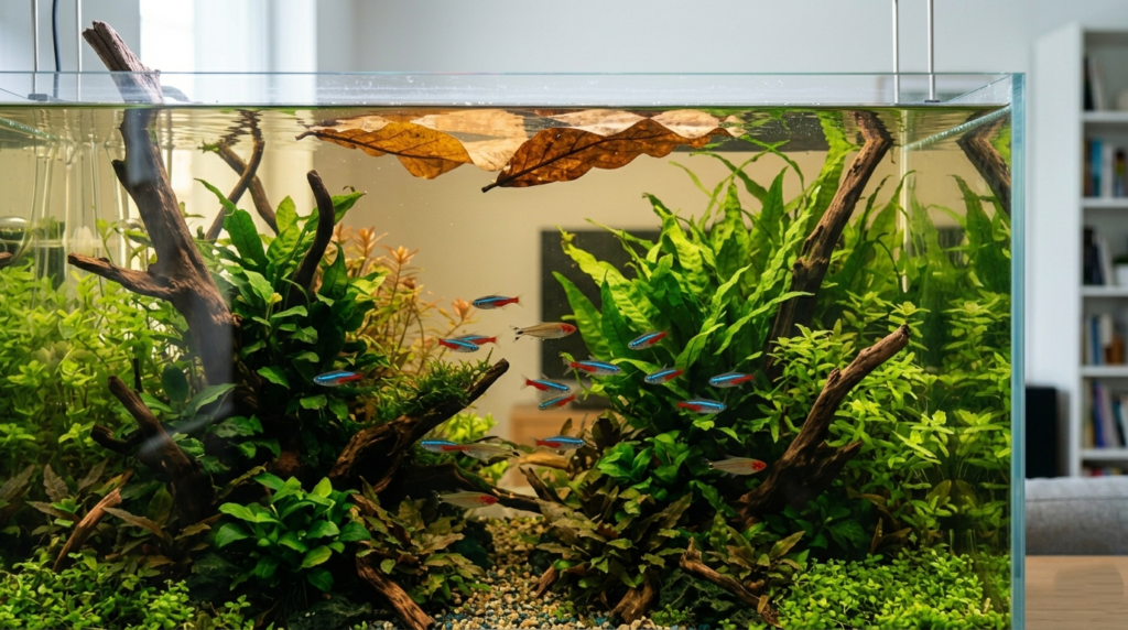 Indian Almond Leaves method for lowering ph