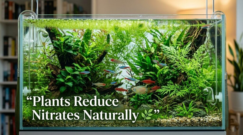 live aquarium plants like hornwort and duckweed reducing nitrate naturally